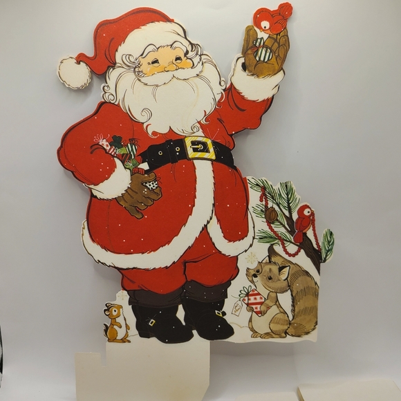 Vintage Hallmark "Santa and His Friends" Centerpiece Paper 13.25" - Picture 5 of 5